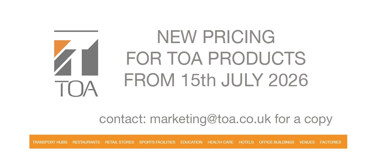 TOA Electronics »We supply sound, not equipment.«